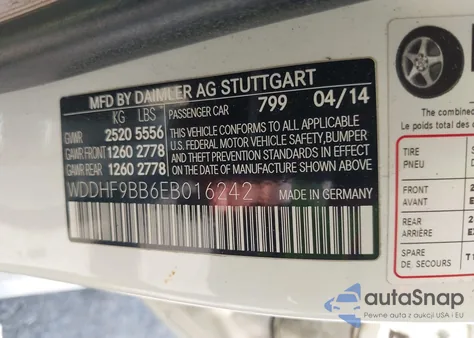 2014 Mercedes-Benz E 550 4Matic z USA, uszkodzony, nr VIN WDDHF9BB6EB016242